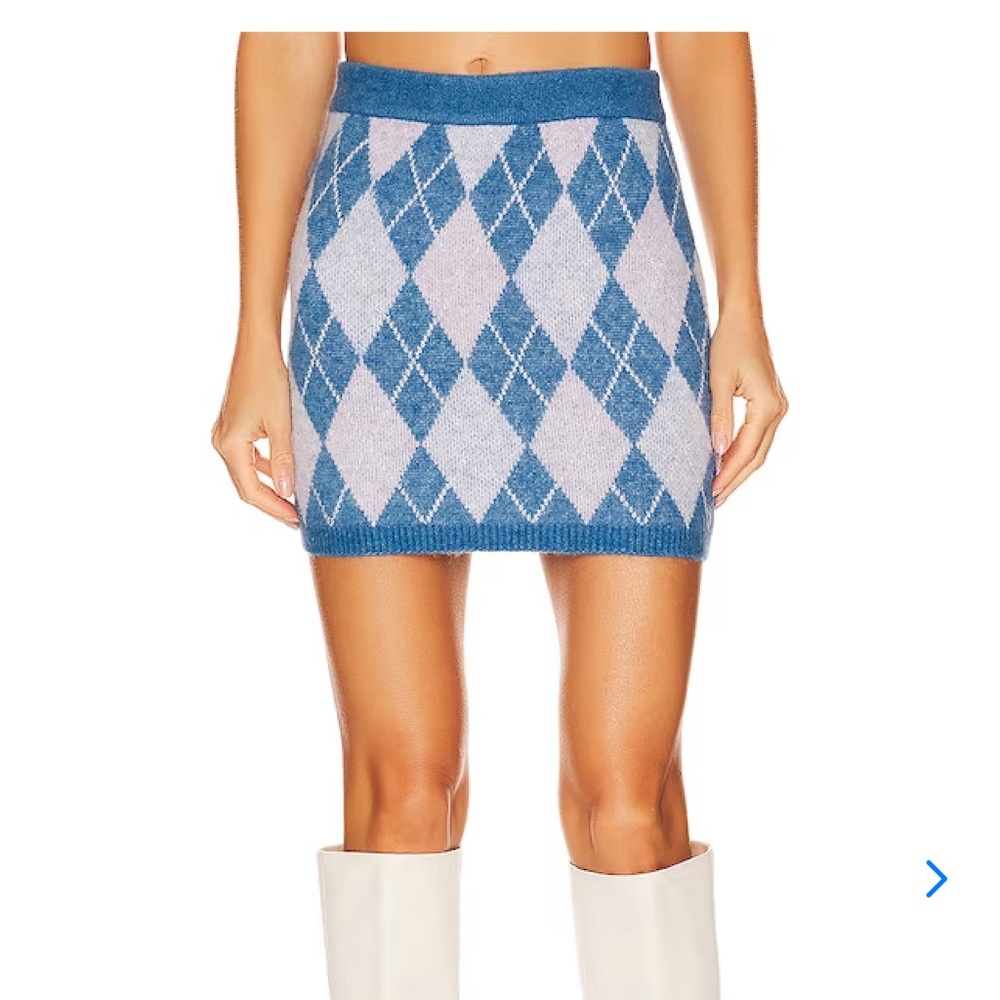 Lovers & Friends Casey Argyle Mini Skirt